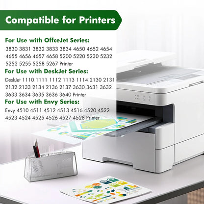 63XL Ink Cartridges Compatible for HP 63 63XL 63 XL Work with OfficeJet 3830 4650 4655 5255 5258 5200 Envy 4510 4520 DeskJet 1110 3630 Printer -1 Black,1 Tri-Color)