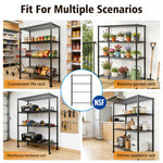 Lade das Bild in den Galerie-Viewer, Storage Shelves, 4 Tier 43.3"×17.7"×63" Metal Shelves for Kitchen, Adjustable Heavy Duty Steel Wire Rack Storage Shelving Organizer, Black
