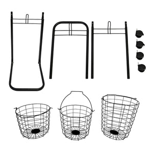 Amstech Removable 3 Tier Laundry Basket, Large Capacity Wire Basket Laundry Hamper with Wheels, for Bathroom Bedroom Laundry Room, Black