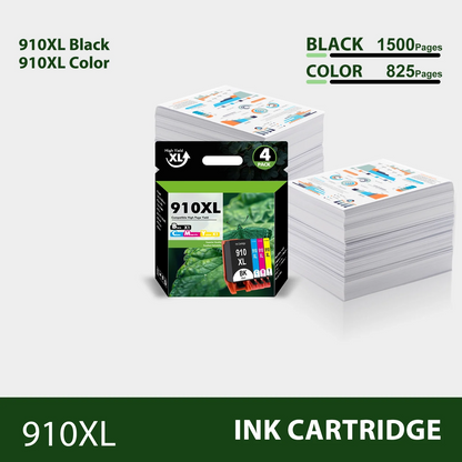 910XL Ink Cartridge Compatible for HP 910 Combo for OfficeJet Pro 8020 8024 8025 8028 8035 OfficeJet 8022 8010 8012 8014 8015 8018 Printer -Black,Cyan,Magenta,Yellow,4-Pack)