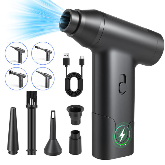 Compressed Air Duster, 300000RPM Car Vacuum Cleaner, Cordless Air Duster Cleaner Dust Blower for Computer, Keyboard, House, Outdoor and Car