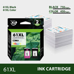 Lade das Bild in den Galerie-Viewer, 61 61XL Ink Cartridges Compatible for HP 61 Ink Cartridge for Printer Ink HP 61 for Deskjet 2541 OfficeJet 4630 HP Envy 4500 Printer (2-Pack)
