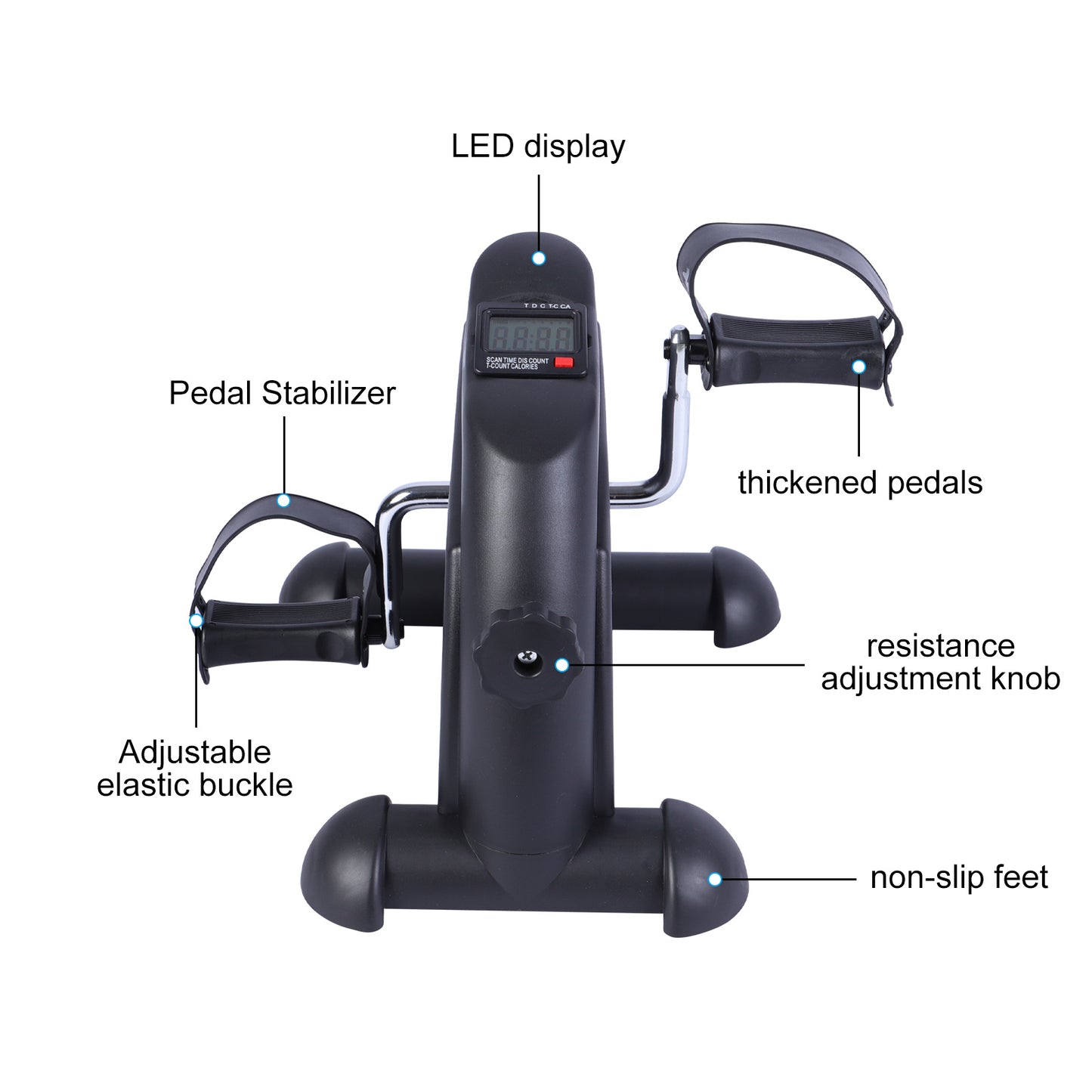 BAOKALER Desk Bike Pedal Exerciser, Mini Exercise Bike Stepper Indoor Exercise, Elder Bike Pedal Exerciser Under Desk Fitness Equipment with LCD Screen Display