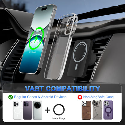 Wireless Car Charger,15W Fast Charging Car Mounts, 360¡ãAdjustable Magnetic Car Phone Charger for iPhone 17/16/15/14/13/12 Series Air Vent Phone Holder