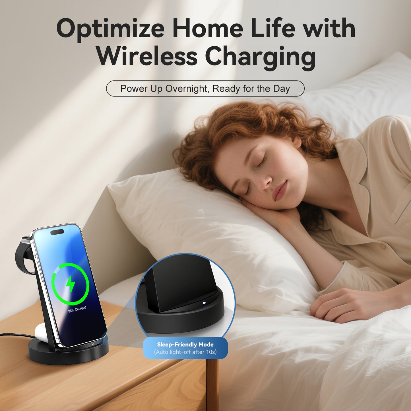 Charging Station, Magnetic Wireless Charger for iPhone 17 16 15 14 13 12, for iWatch Series, for Airpods 4 3 2, for Samsung Galaxy, Black