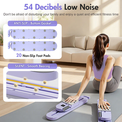 RICAN Pilates Reformer Board with Resistance Bands, Portable Pilates Board Ab Machine, Full Body Workout for Home, LED Timer & Calorie Display Ab Core Strengthener Trainer