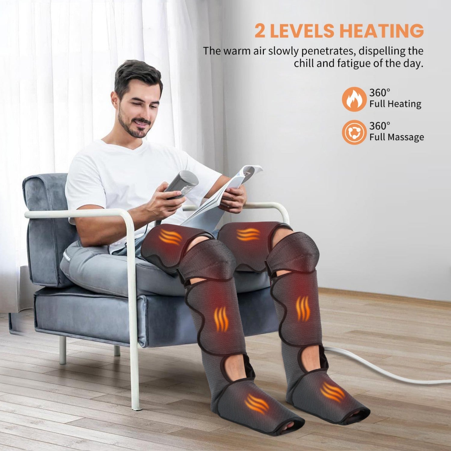 Amstech Leg Massager, Air Compression Thigh, Leg Air Compression Massager for Circulation and Pain Relief, Muscles Relaxation