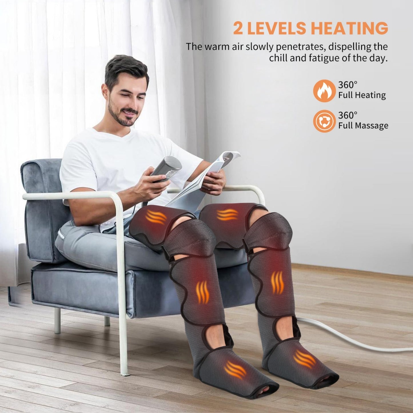 Amstech Leg Massager, Air Compression Thigh, Leg Air Compression Massager for Circulation and Pain Relief, Muscles Relaxation