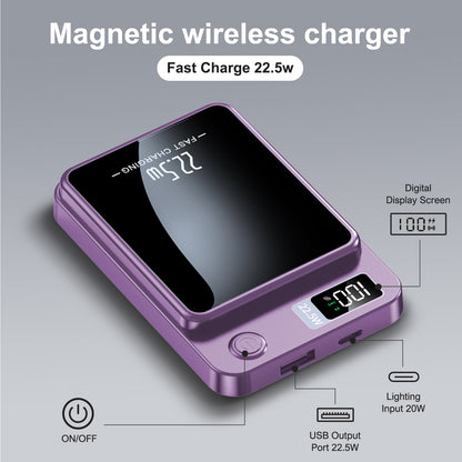 Magnetic Wireless Portable Charger,10000mAh Power Bank with Fast Charging,USB C in&Out Battery Pack, Compatible with Mag-Safe for iPhone 17/16/15/14/13 Series,Samsung,Android,and More