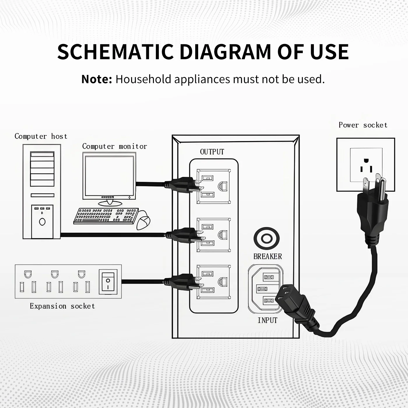 UPS 500VA/300W 120V Backup Power Supply, 3 Sockets, Backup Battery with Surge Protection, Only Suitable for Desktop computer