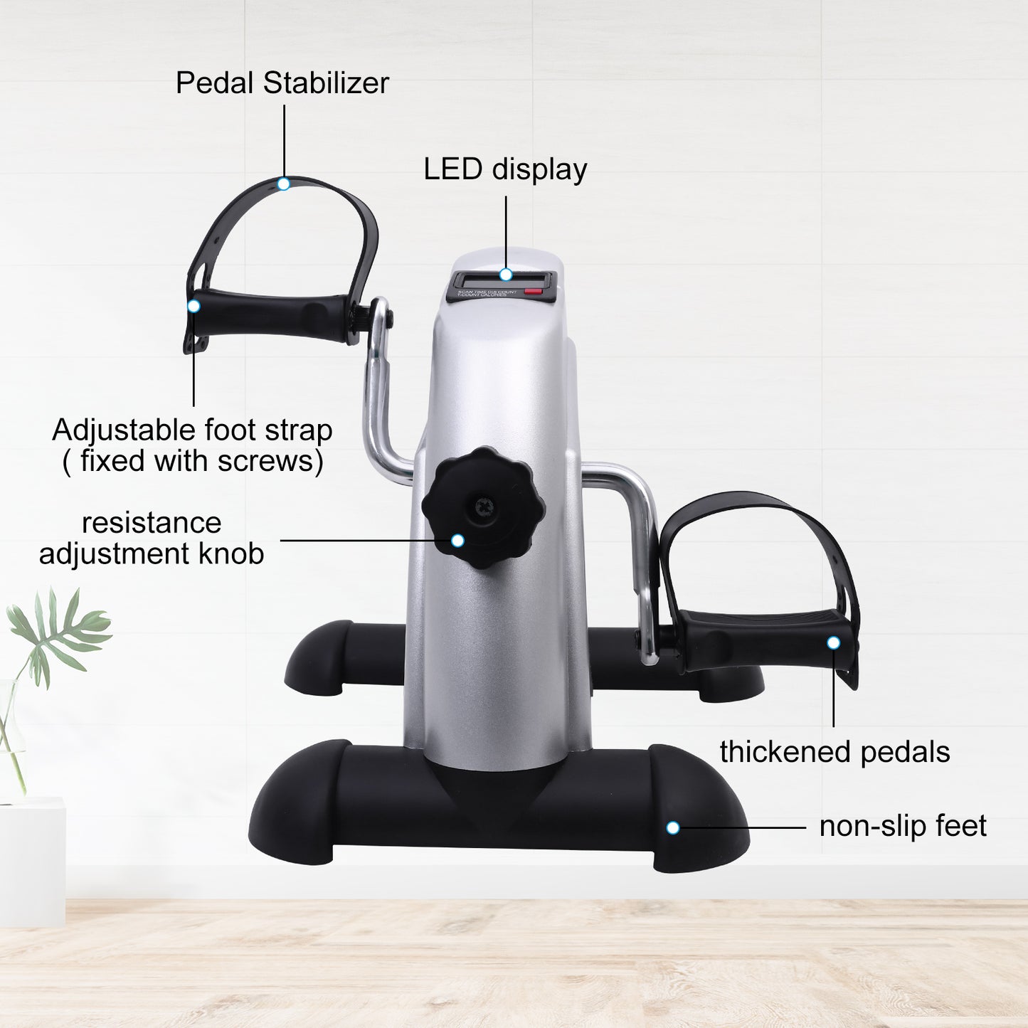 BAOKALER Mini Exercise Bike, Under Desk Bike Pedal Exerciser, Peddler Exerciser, Portable Foot Cycle Arm & Leg Peddler Machine with LCD Screen Displays