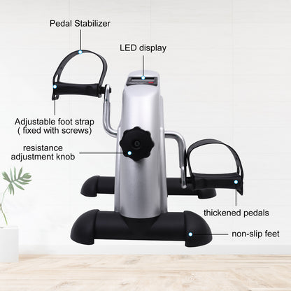 BAOKALER Mini Exercise Bike, Under Desk Bike Pedal Exerciser, Peddler Exerciser, Portable Foot Cycle Arm & Leg Peddler Machine with LCD Screen Displays