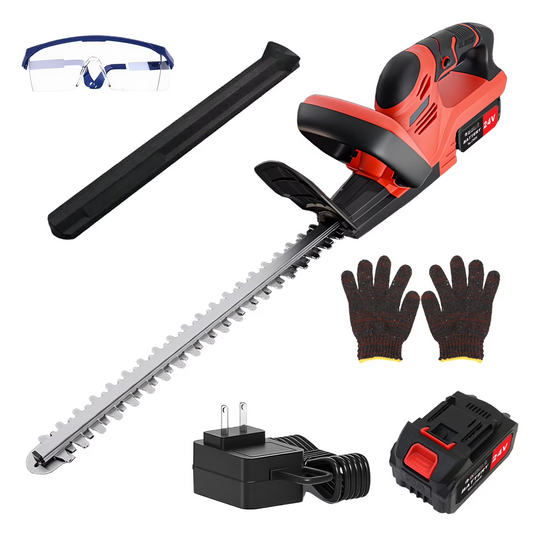 22 inch Cordless Hedge Trimmer with 2pcs 3.0Ah Batteries, Electric Hedge Trimmer for Cutting and Trimming Bushes and Shrubs