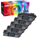 Lade das Bild in den Galerie-Viewer, Amstech 5-Pack Compatible Toner for HP 80A CF280A Laserjet Pro 400 M401a M401d M401n M401dn M401dne M401dw Laserjet Pro 400 MFP M425DN M425dw Printer High Yield(Black)

