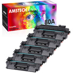 Load image into Gallery viewer, Amstech 5-Pack Compatible Toner for HP 80A CF280A Laserjet Pro 400 M401a M401d M401n M401dn M401dne M401dw Laserjet Pro 400 MFP M425DN M425dw Printer High Yield(Black)
