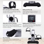 Lade das Bild in den Galerie-Viewer, BAOKALER Mini Exercise Bike, Under Desk Bike Pedal Exerciser, Peddler Exerciser, Portable Foot Cycle Arm &amp; Leg Peddler Machine with LCD Screen Displays
