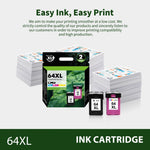Lade das Bild in den Galerie-Viewer, 64XL Ink Cartridges Compatible for HP 64 XL Ink Cartridge Combo Pack HP Ink 64 XL for Envy Photo 7855 7858 7800 7155 6255 Printer Ink 64 (Black, Tri-color)
