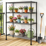 Lade das Bild in den Galerie-Viewer, Storage Shelves, 4 Tier 43.3"×17.7"×63" Metal Shelves for Kitchen, Adjustable Heavy Duty Steel Wire Rack Storage Shelving Organizer, Black
