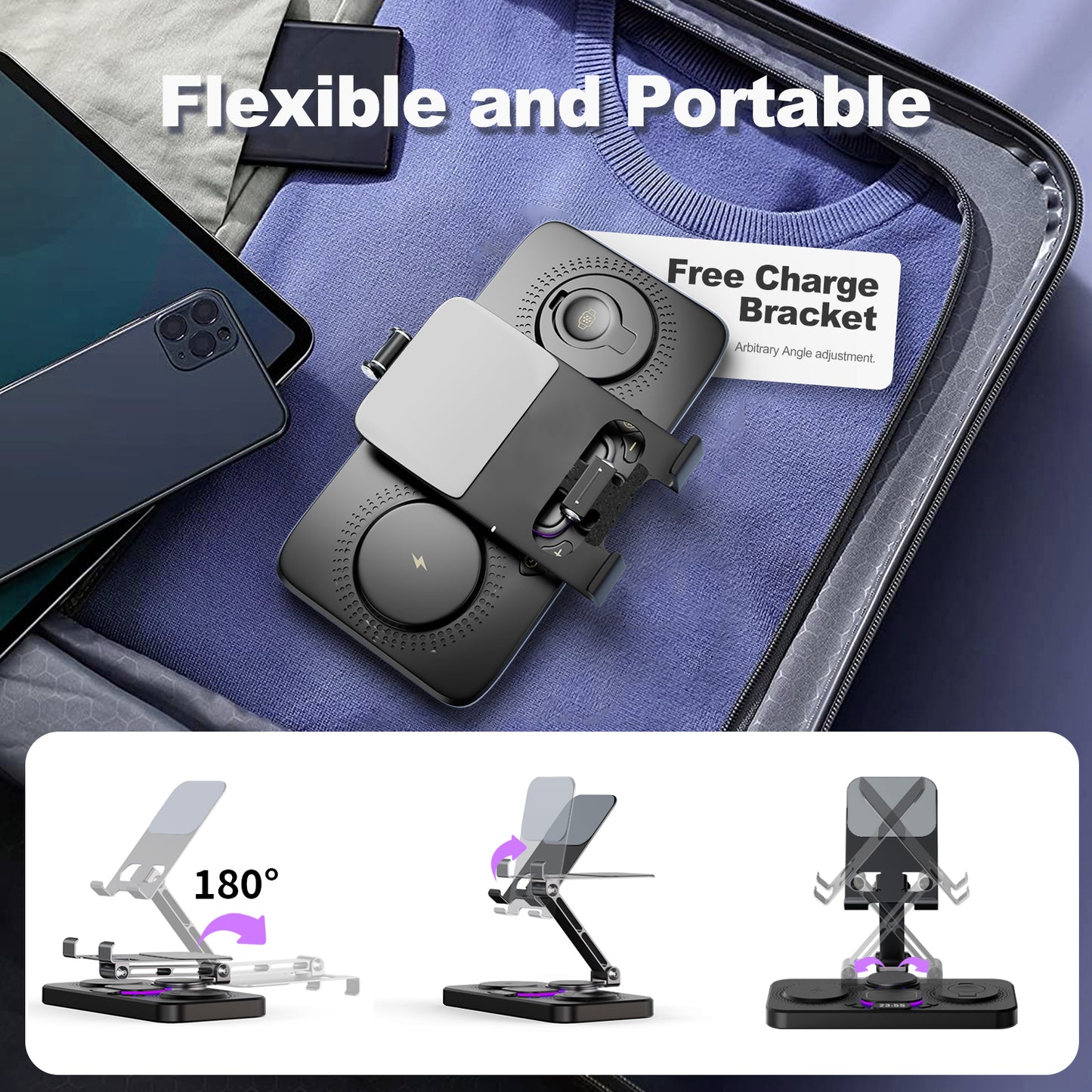 Wireless Charger for iPhone,4 in 1 Charging Station for Multiple Devices Apple,Fast Charging Dock Compatible for iPhone 17 16e 16 15 14 13 12 Pro Max iWatch Samsung Tablets iPad