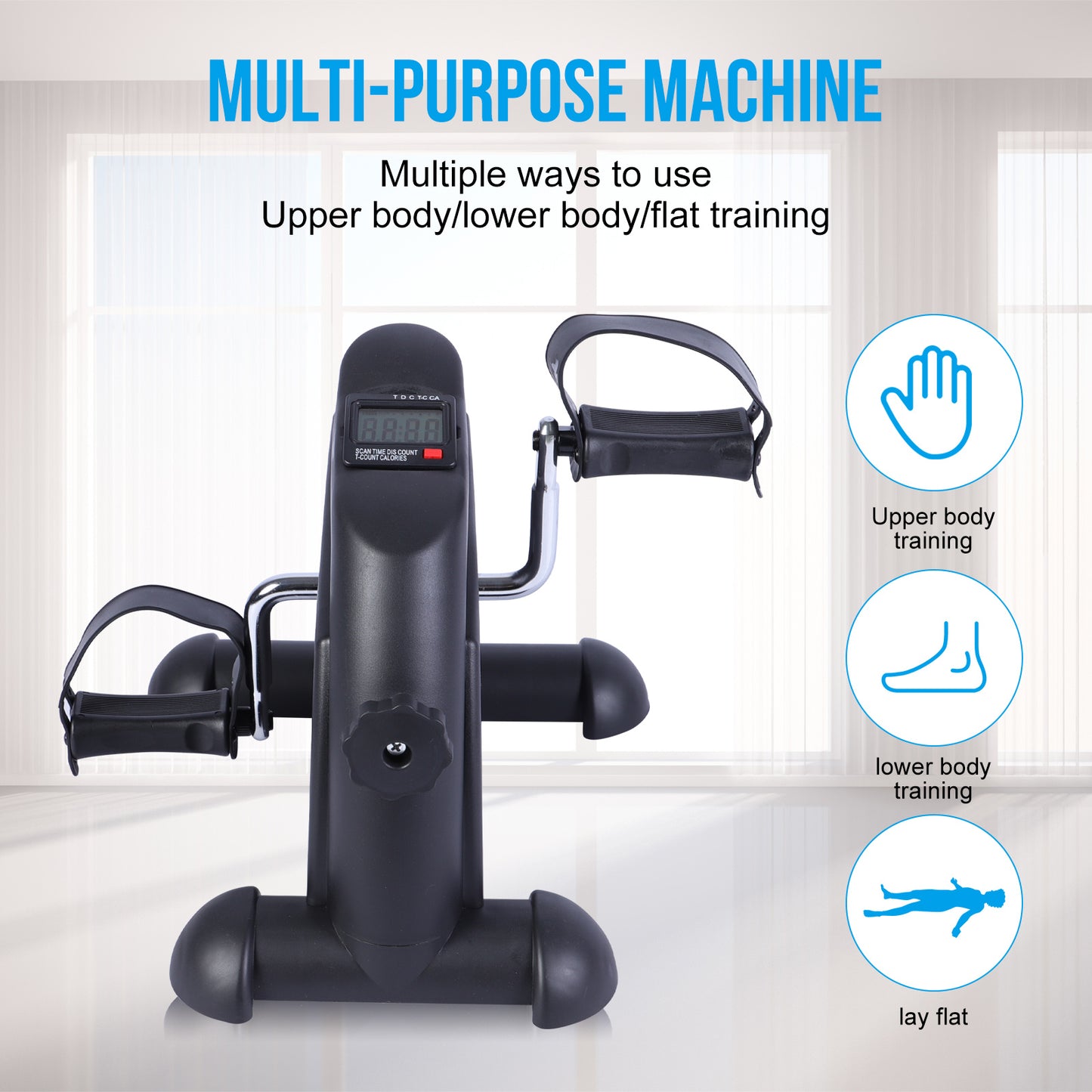 BAOKALER Desk Bike Pedal Exerciser, Mini Exercise Bike Stepper Indoor Exercise, Elder Bike Pedal Exerciser Under Desk Fitness Equipment with LCD Screen Display