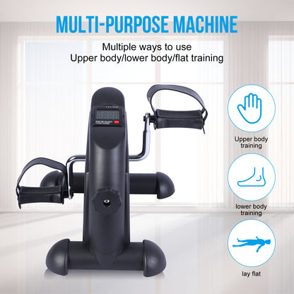 BAOKALER Desk Bike Pedal Exerciser, Mini Exercise Bike Stepper Indoor Exercise, Elder Bike Pedal Exerciser Under Desk Fitness Equipment with LCD Screen Display