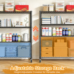 Lade das Bild in den Galerie-Viewer, Storage Shelves Metal Shelving Unit with Wheels, 4 Tier Shelving Heavy Duty Wire Shelves for Garage, 59"×24"×75.6", Black

