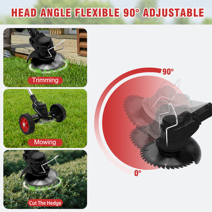Weed Wacker, Cordless Electric Weed Eaters Weed Trimmer with 2 Battery, Black