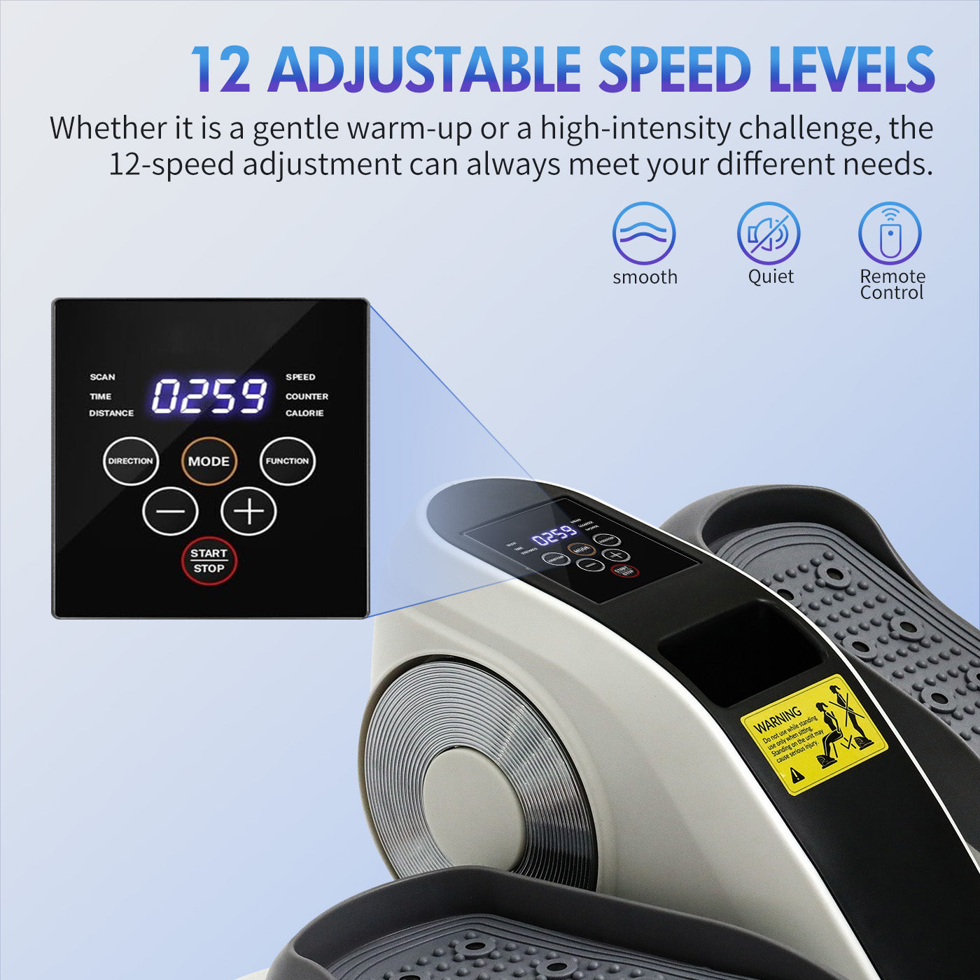 Amstech Under Desk Elliptical,Portable Mini Elliptiacl Exerciser with 12 Adjustable Speeds, Manual & Electric Dual Modes, Forward & Reverse Modes, Ideal for Seniors and Office Use