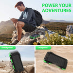 Lade das Bild in den Galerie-Viewer, BAOKALER 30000mAh Solar Charger for Cell Phone iPhone, Portable Solar Power Bank with Dual 5V USB Ports, 2 Led Light Flashlight, Compass Battery Pack for Outdoor Camping Hiking(Green)
