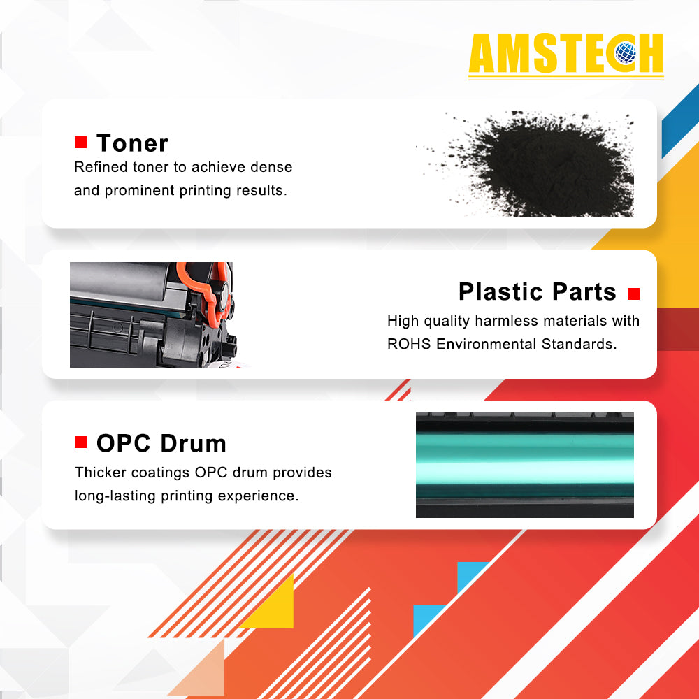 Amstech Compatible Toner Cartridge Replacement for Canon 128 CRG128, Black, 2 Pack