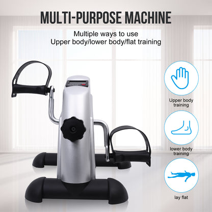 BAOKALER Mini Exercise Bike, Under Desk Bike Pedal Exerciser, Peddler Exerciser, Portable Foot Cycle Arm & Leg Peddler Machine with LCD Screen Displays