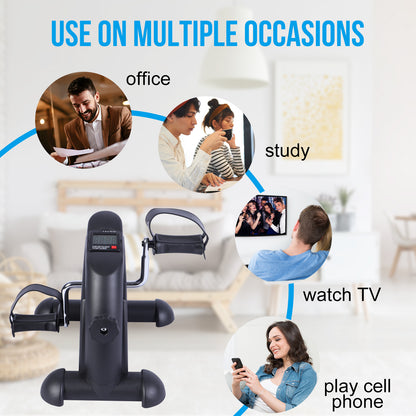 BAOKALER Desk Bike Pedal Exerciser, Mini Exercise Bike Stepper Indoor Exercise, Elder Bike Pedal Exerciser Under Desk Fitness Equipment with LCD Screen Display