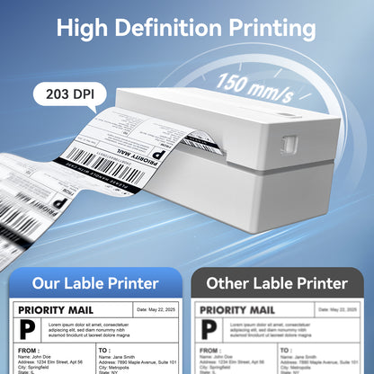 Label Printer, 4x6 Thermal Bluetooth Shipping Label Maker for Packages, Compatible with Windows iOS Android, Wireless Sticker Printing for Business and Home