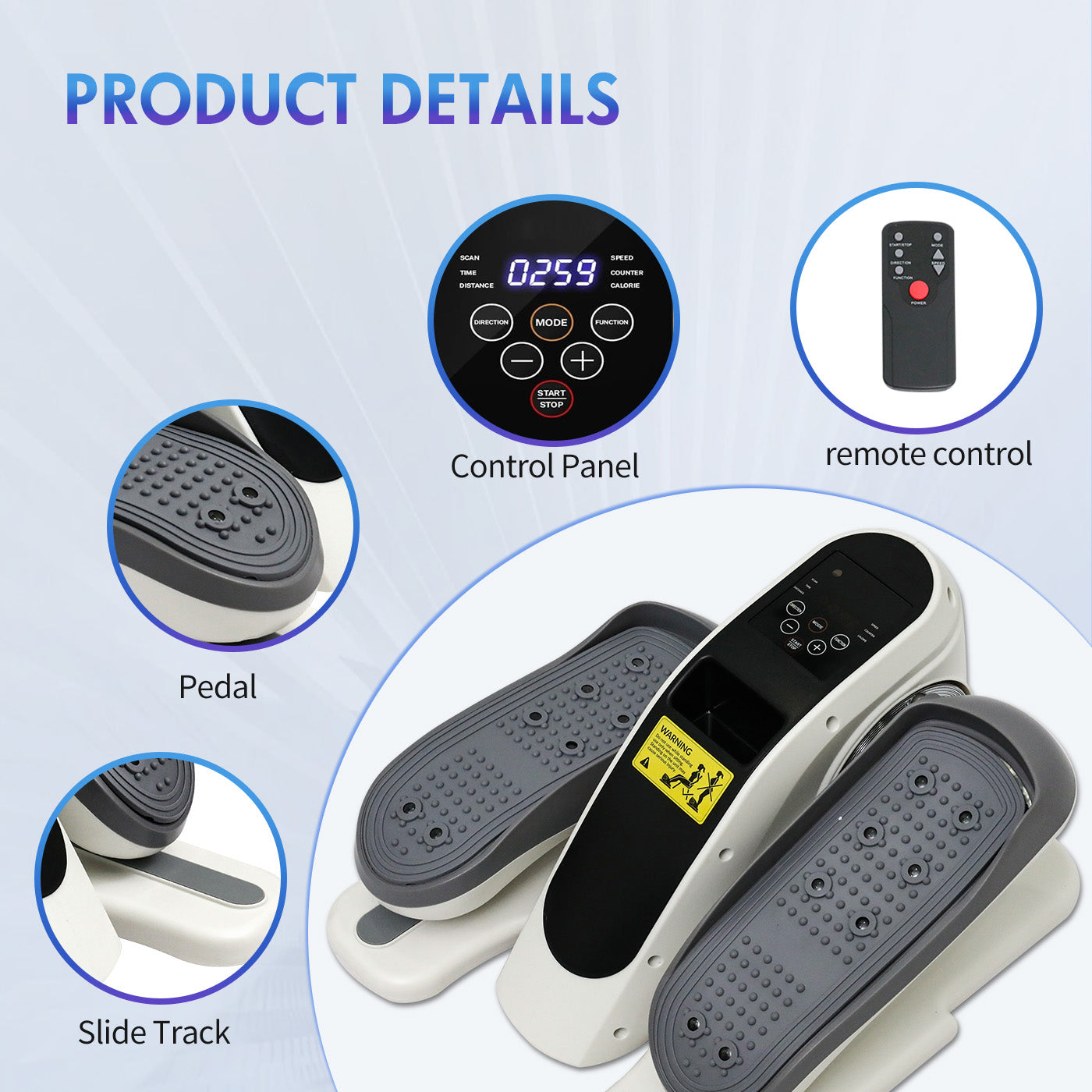 Amstech Under Desk Elliptical,Portable Mini Elliptiacl Exerciser with 12 Adjustable Speeds, Manual & Electric Dual Modes, Forward & Reverse Modes, Ideal for Seniors and Office Use
