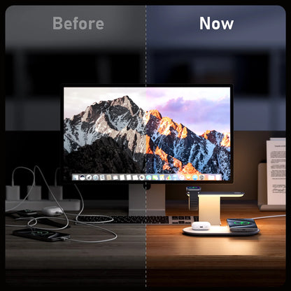 Wireless Charger for iPhone 17, 4 in 1 Charging Station for MagSafe Charger with Night Light,15W Max Fast Charging for iPhone 17/16/15/14/13/,Apple Watch Series 2-11/SE 3/Ultra 3,AirPods