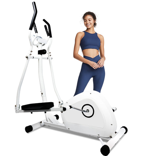 Amstech Elliptical Machine 8 Levels Resistance, Elliptical Trainers with LCD Monitor, Smooth Quiet Cardio Elliptical Machine Cross Trainer for Home Exercise Workout Equipment