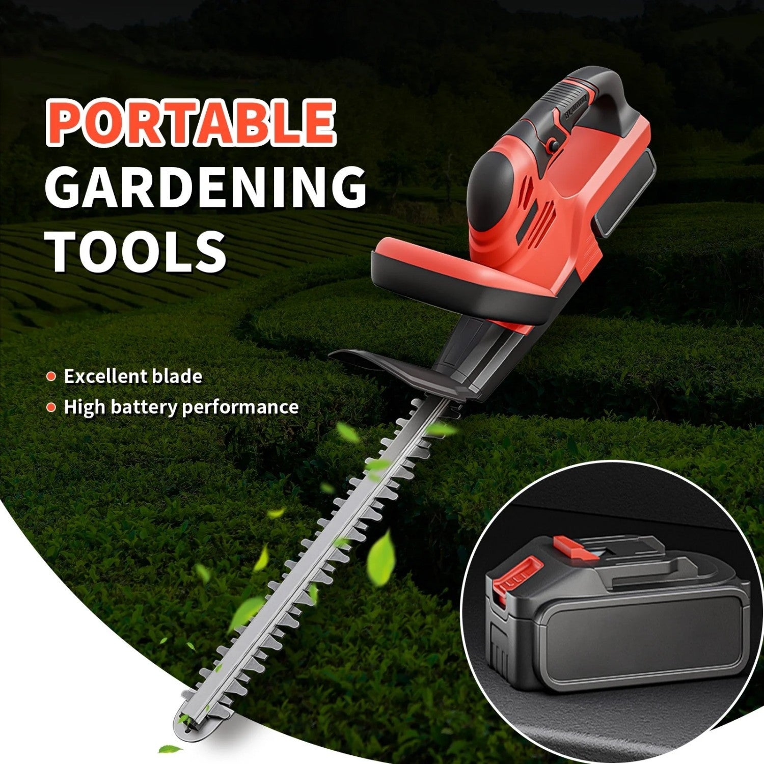 Amstech Electric Cordless Hedge Trimmer with Battery