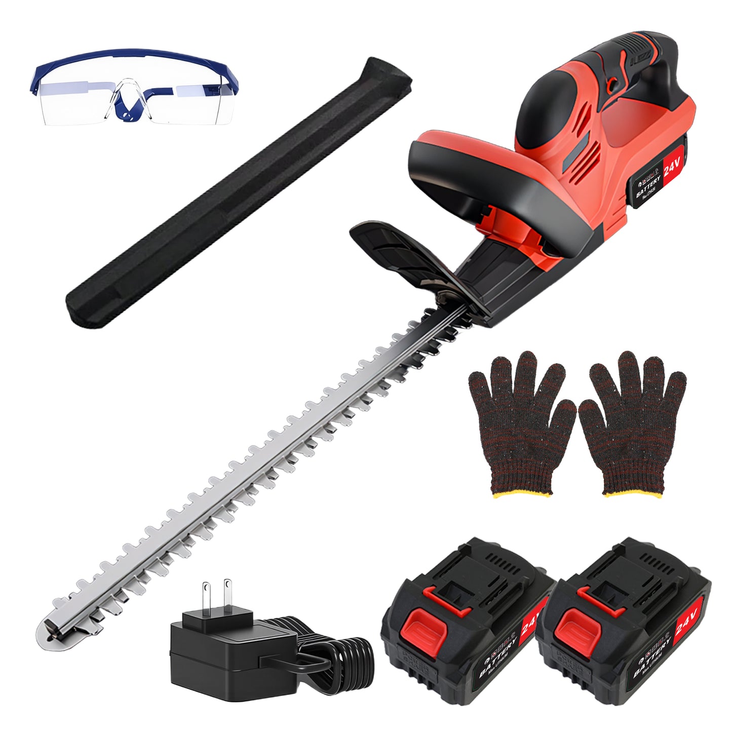 22 inch Cordless Hedge Trimmer with 2pcs 3.0Ah Batteries, Electric Hedge Trimmer for Cutting and Trimming Bushes and Shrubs