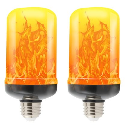IAMSTECH LED Flame Light Bulbs 2PCS, Flickering Light Bulbs Upgraded 4 Modes, E26 Base Light Bulbs with Upside Down Effect for Daily, Garden Decor, Party, Patio, Indoor, Outdoor Decor