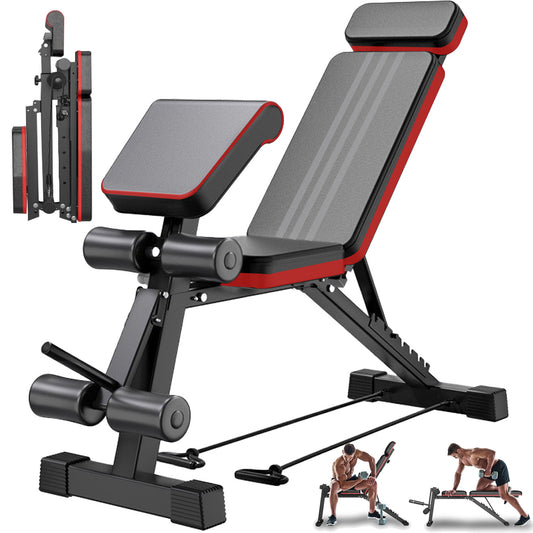 BAOKALER-7-Levels-Adjustable-Weight-Bench-with-Extended-Headrest-&-Leg-Extension,-Foldable-Dumbbell-Workout-Bench,-Supports-Up-to-770-lbs,-Incline-&-Decline-Positions-for-Full-Body-Strength-Training