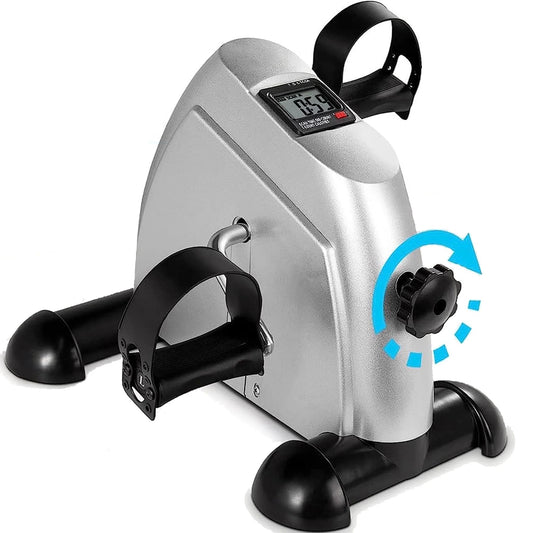 BAOKALER Mini Exercise Bike, Under Desk Bike Pedal Exerciser, Peddler Exerciser, Portable Foot Cycle Arm & Leg Peddler Machine with LCD Screen Displays
