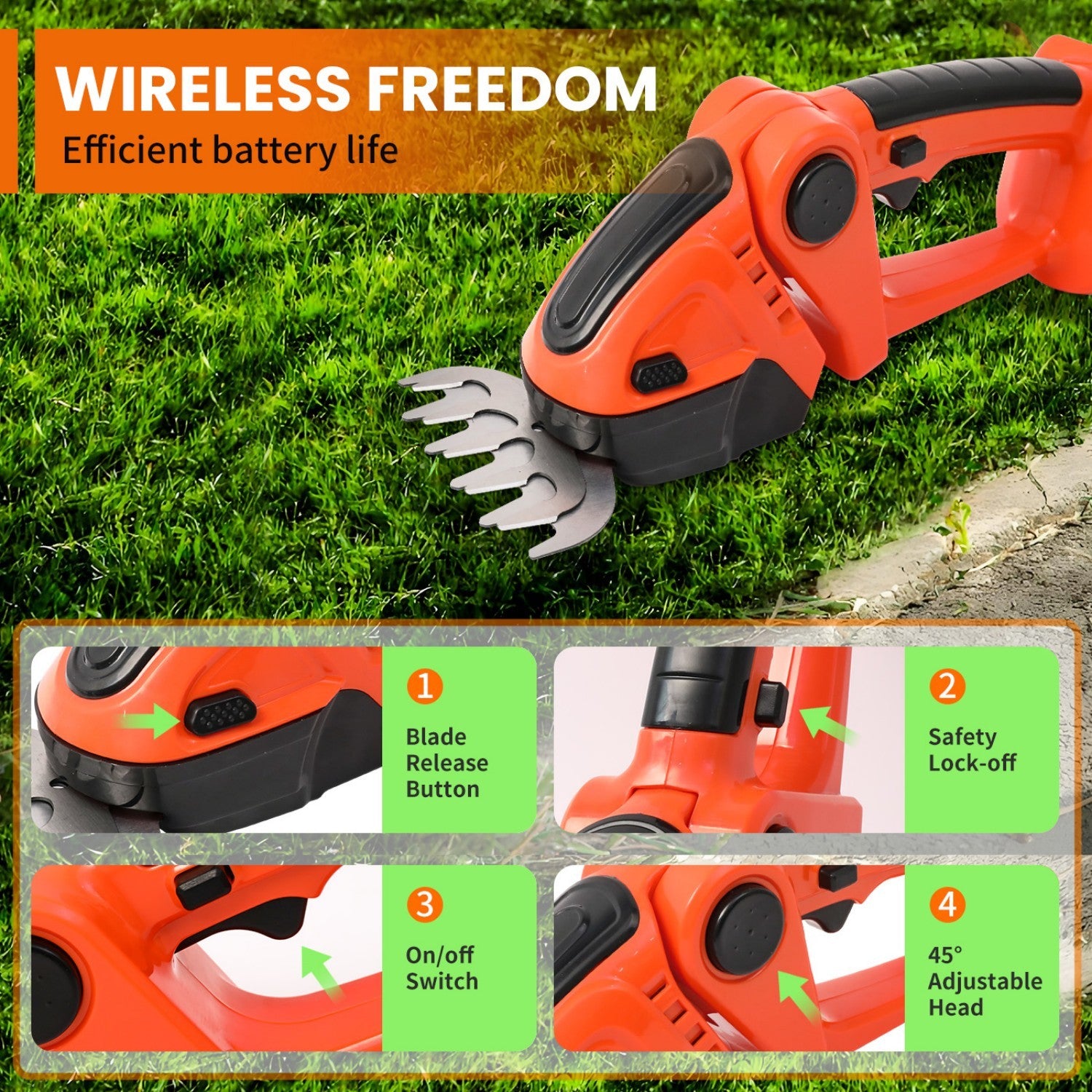 Amstech Telescoping Pole Hedge Trimmer, Grass Shear, Shrub Trimmer,Grass Trimmer