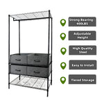 Lade das Bild in den Galerie-Viewer, Heavy Duty Clothes Rack with 4 Fabric Drawers Adjustable Metal Wire Garment Rack W/Hanging Rod, DIY Freestanding Clothing Rack, 400lbs Load Capacity, Black
