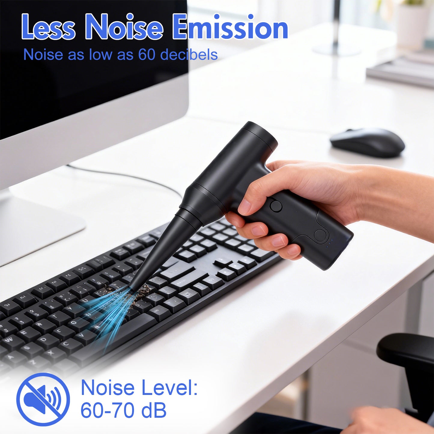Compressed Air Duster, 300000RPM Car Vacuum Cleaner, Cordless Air Duster Cleaner Dust Blower for Computer, Keyboard, House, Outdoor and Car