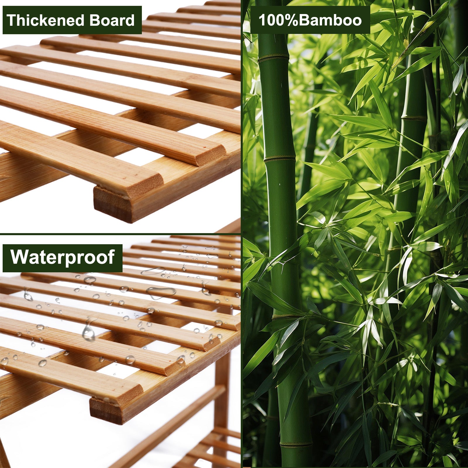 Plant Shelf, Bamboo 3-Tier Hanging Plant Stand Planter Shelves Flower Pot Organizer Rack Folding Display Shelving Plants Shelf Unit Holder