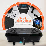 Charger l'image dans la galerie, RICAN Vibration Plate Exercise Machine, Full Body Workout Platform with Loop Bands &amp; Remote Control for Home Fitness, Weight Loss &amp; Muscle Toning, Vibrating Stand Shake Board, Black
