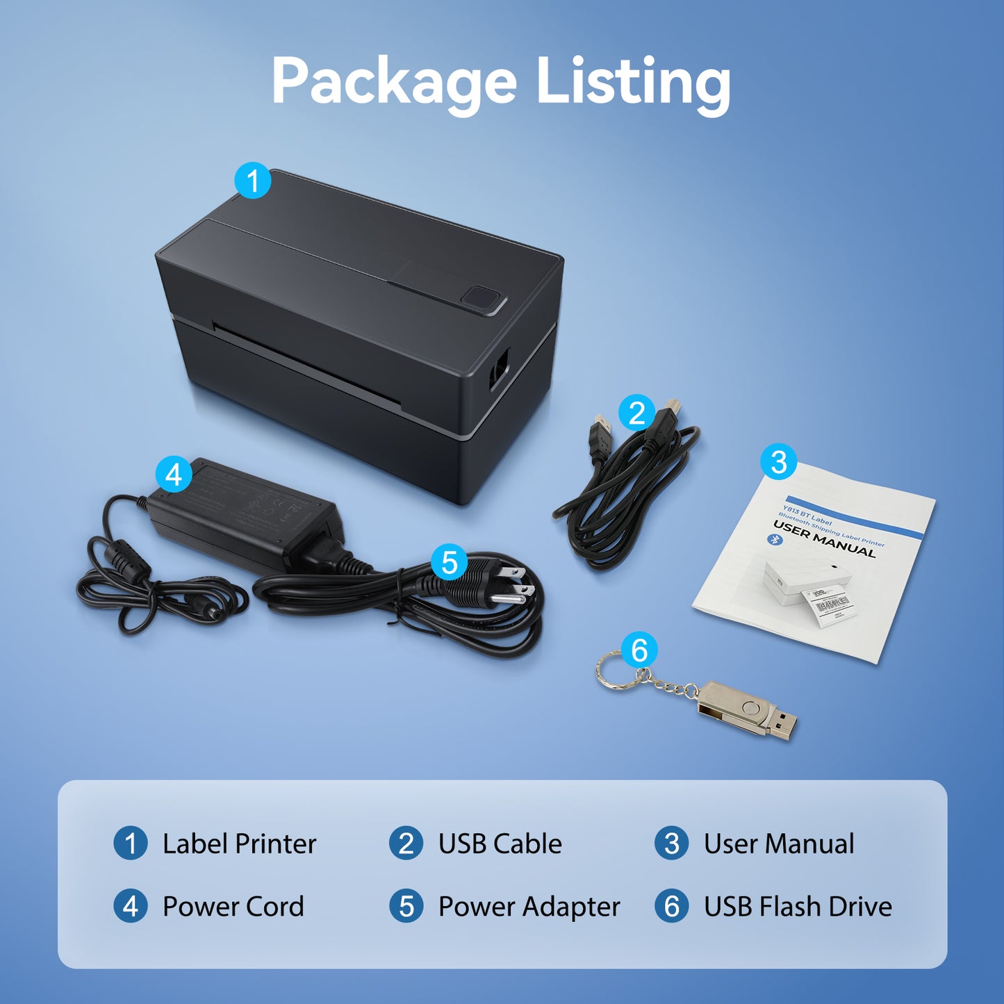 4x6 Thermal Label Printer, Bluetooth Wireless Sticker Printer for Shipping, Business and Home Use, Compatible with iOS Android MacOS Windows