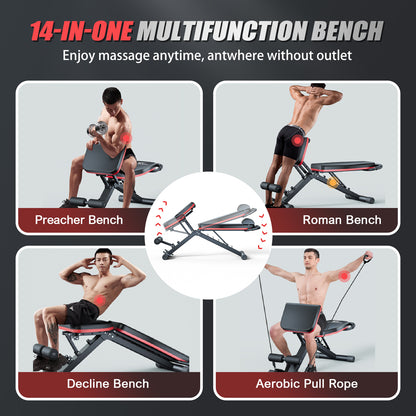 Adjustable Weight Bench, Foldable Workout Bench, Heavy Duty Weight Bench Press for Full Body, Home Gym Fitness Strength Training, Supports 700 Lbs