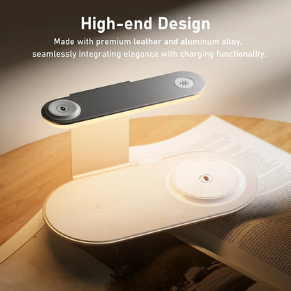 Wireless Charger for iPhone 17, 4 in 1 Charging Station for MagSafe Charger with Night Light,15W Max Fast Charging for iPhone 17/16/15/14/13/,Apple Watch Series 2-11/SE 3/Ultra 3,AirPods
