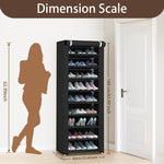 Lade das Bild in den Galerie-Viewer, BAOKALER 10-Tier Shoe Rack Organizer for Entryway, 27 Pairs Capacity Shoe Storage Shelf, 62.99*23.62*15.7 inch, Black
